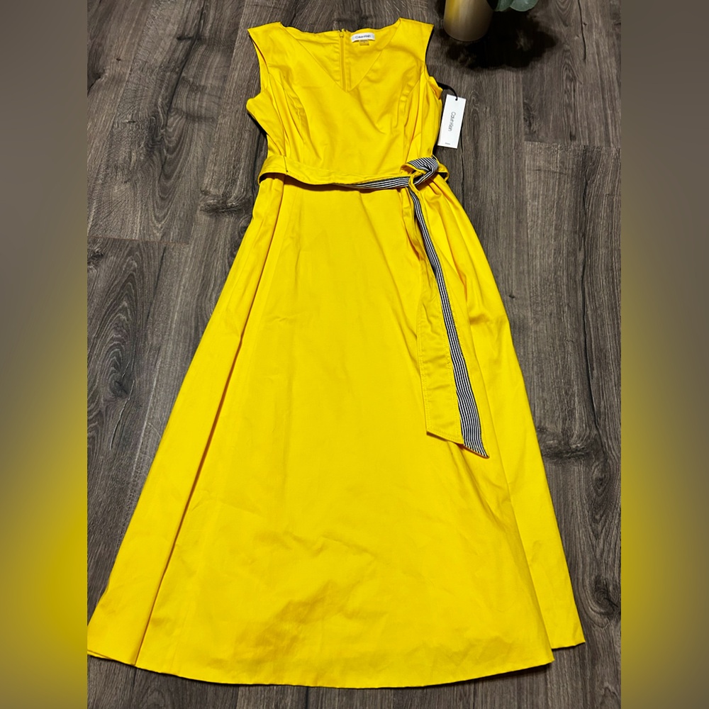 Calvin Klein yellow dress. Size 8